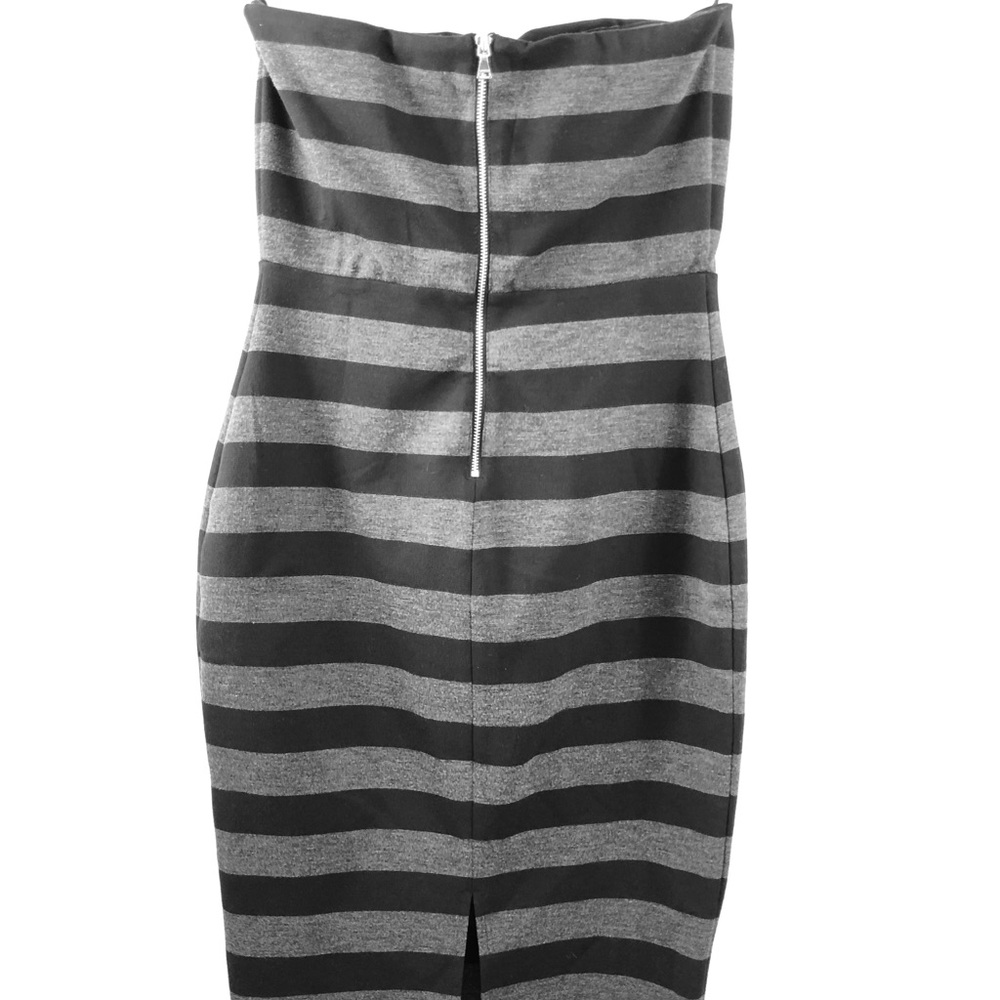 Express Body Con black grey strapless tube dress 8 - Picture 3 of 8